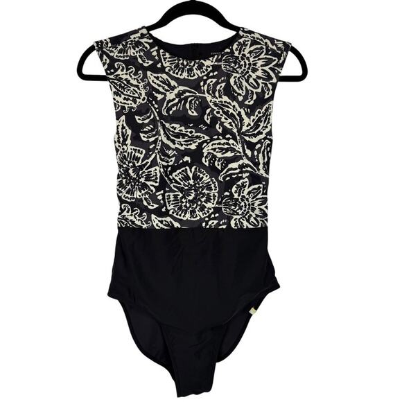 summersalt Other - SUMMERSALT The Surf One Piece Swimsuit Womens Black White 6 Tank Modest Swim